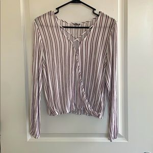 Long sleeve V-neck blouse